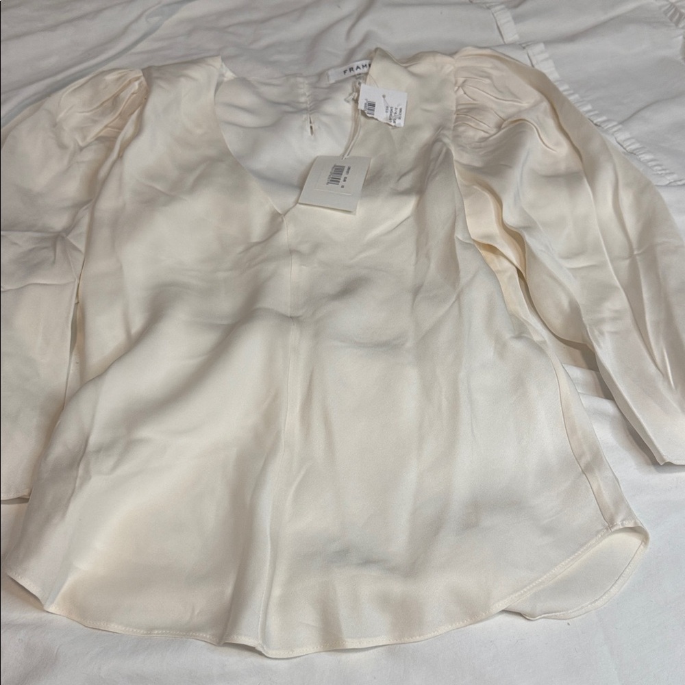 Frame Ivory Silk Blouse xs - Picture 2 of 12